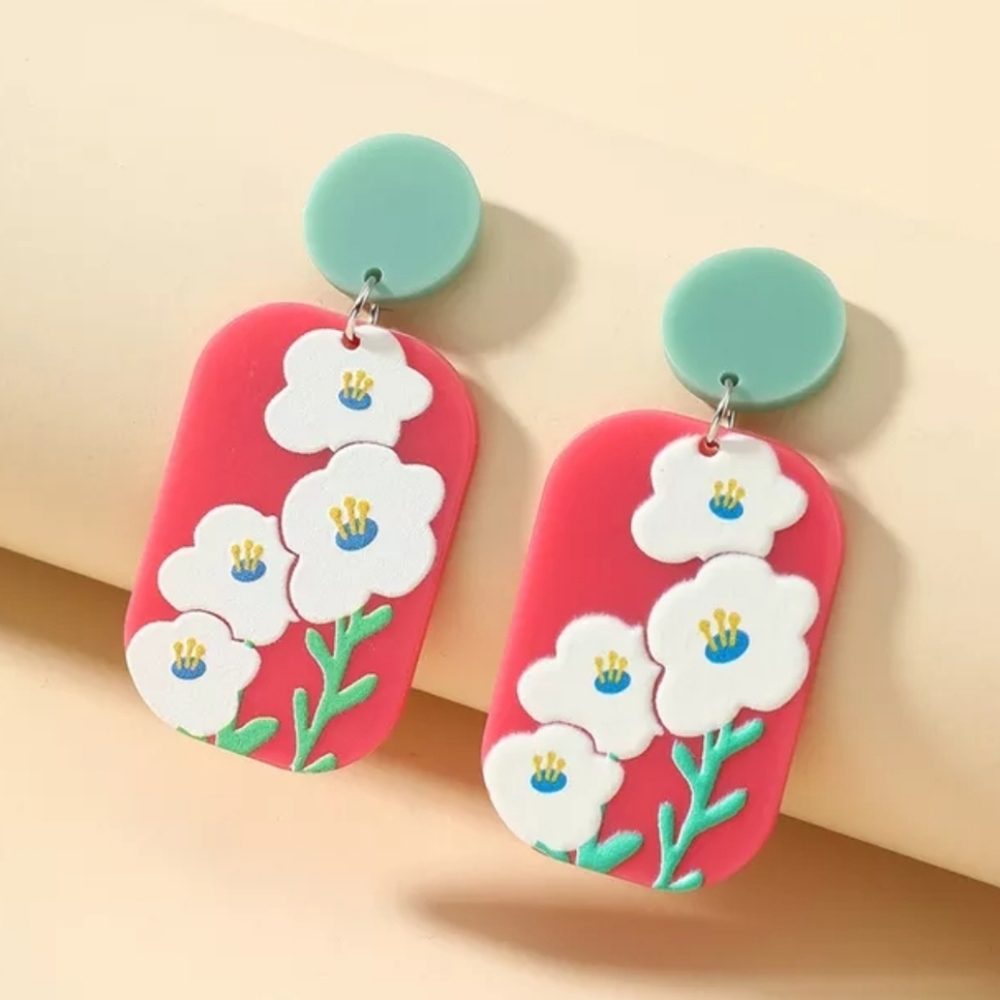 Floral Acrylic Earrings